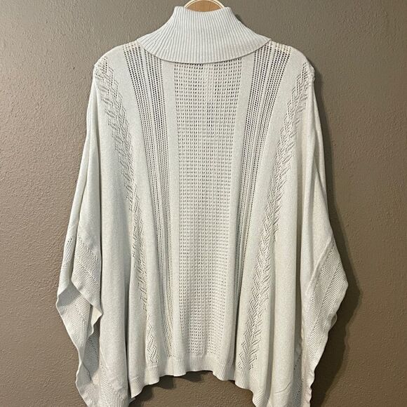 7. White House Black Market Oversized Cowl Neck Sweater Poncho - Picture 3 of 4